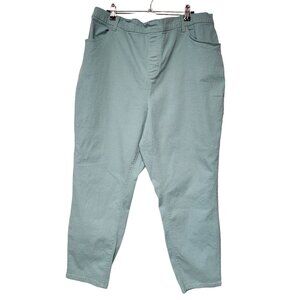 Denim & Co. Petite 2XP Aqua Green Classic Waist Stretch Pull-On Jeggings